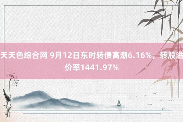 天天色综合网 9月12日东时转债高潮6.16%，转股溢价率1441.97%