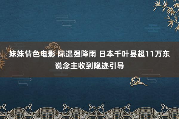 妹妹情色电影 际遇强降雨 日本千叶县超11万东说念主收到隐迹引导