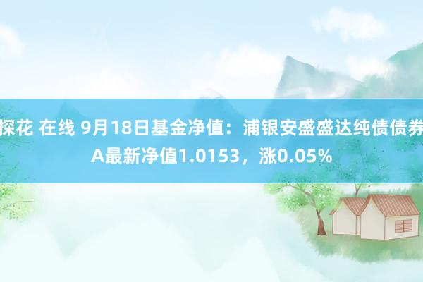 探花 在线 9月18日基金净值：浦银安盛盛达纯债债券A最新净