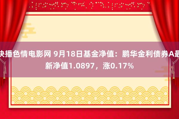 快播色情电影网 9月18日基金净值：鹏华金利债券A最新净值1.0897，涨0.17%