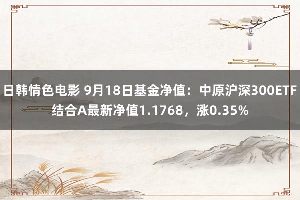 日韩情色电影 9月18日基金净值：中原沪深300ETF结合A最新净值1.1768，涨0.35%