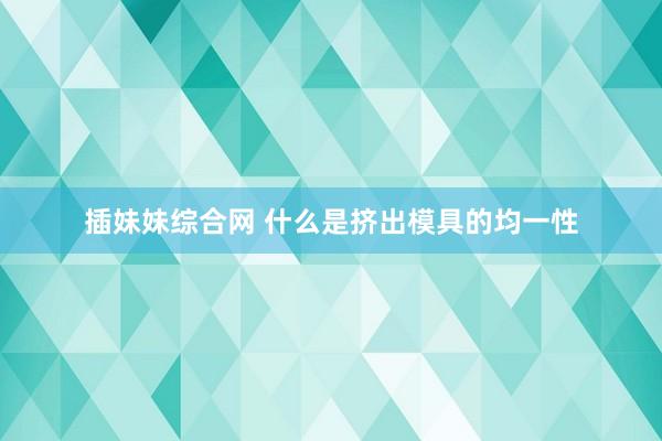 插妹妹综合网 什么是挤出模具的均一性