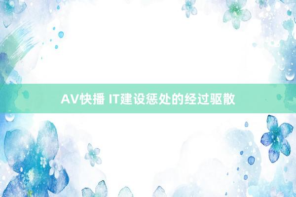 AV快播 IT建设惩处的经过驱散