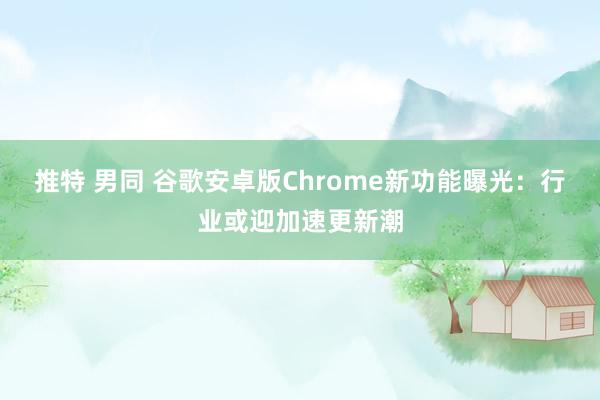 推特 男同 谷歌安卓版Chrome新功能曝光：行业或迎加速更新潮