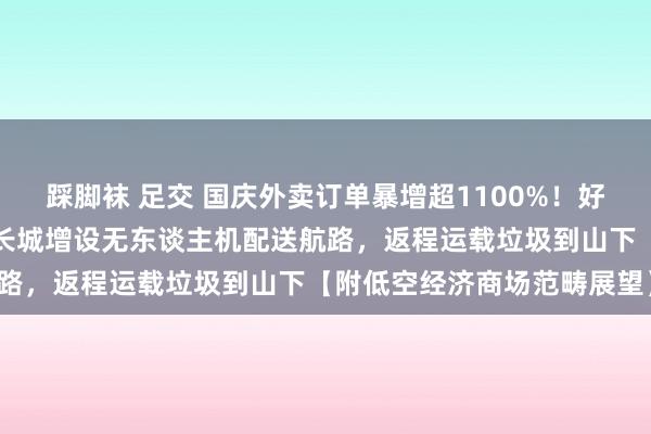 踩脚袜 足交 国庆外卖订单暴增超1100%！好意思团无东谈主机八达岭长城增设无东谈主机配送航路，返程运载垃圾到山下【附低空经济商场范畴展望】