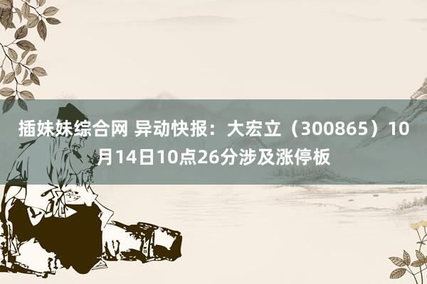 插妹妹综合网 异动快报：大宏立（300865）10月14日10点26分涉及涨停板