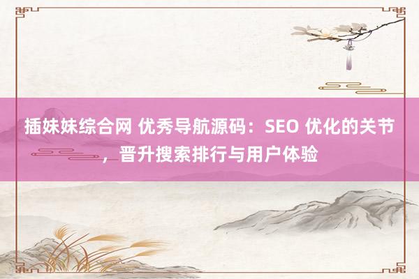 插妹妹综合网 优秀导航源码：SEO 优化的关节，晋升搜索排行与用户体验