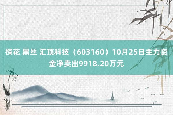 探花 黑丝 汇顶科技（603160）10月25日主力资金净卖出9918.20万元