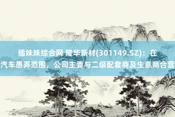 插妹妹综合网 隆华新材(301149.SZ)：在汽车愚弄范围，公司主要与二级配套商及生意商合营