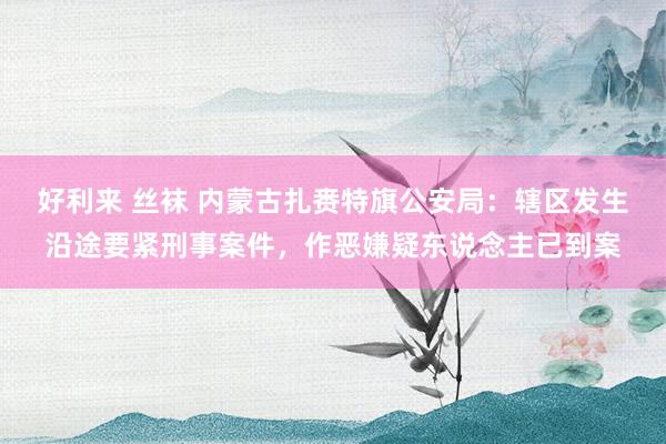 好利来 丝袜 内蒙古扎赉特旗公安局：辖区发生沿途要紧刑事案件，作恶嫌疑东说念主已到案