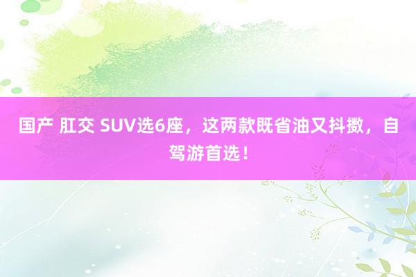 国产 肛交 SUV选6座，这两款既省油又抖擞，自驾游首选！