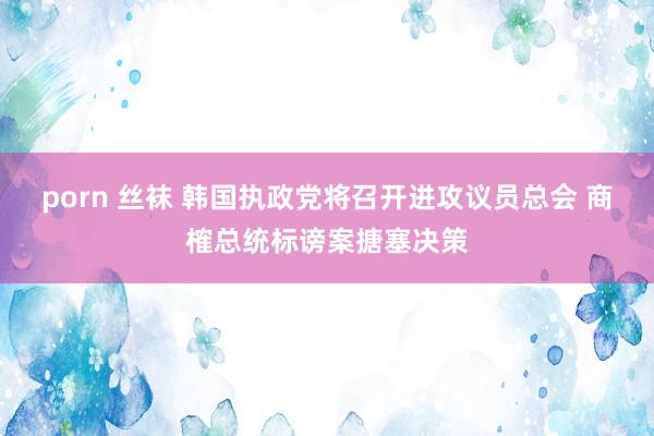 porn 丝袜 韩国执政党将召开进攻议员总会 商榷总统标谤案搪塞决策