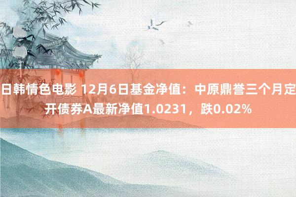 日韩情色电影 12月6日基金净值：中原鼎誉三个月定开债券A最新净值1.0231，跌0.02%