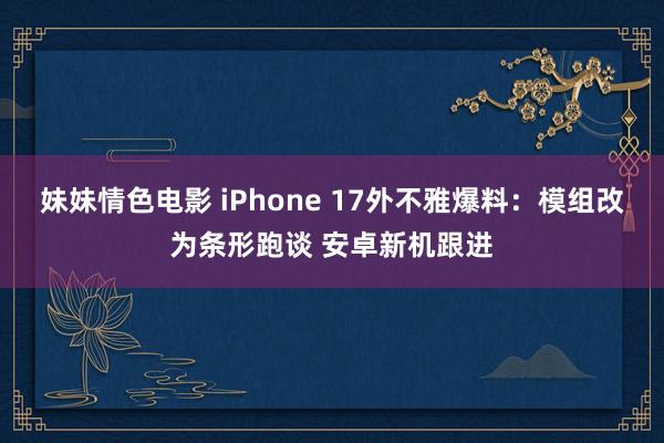 妹妹情色电影 iPhone 17外不雅爆料：模组改为条形跑谈 安卓新机跟进