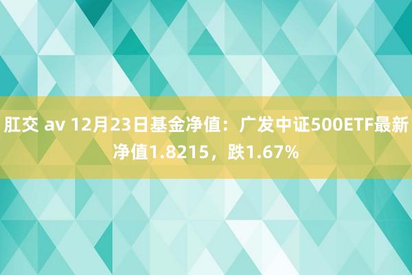 肛交 av 12月23日基金净值：广发中证500ETF最新净值1.8215，跌1.67%