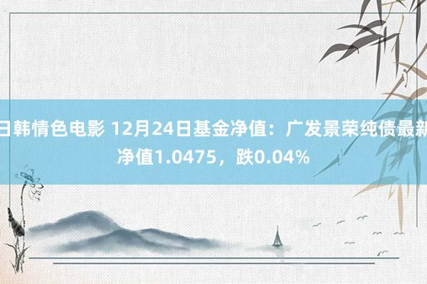 日韩情色电影 12月24日基金净值：广发景荣纯债最新净值1.0475，跌0.04%