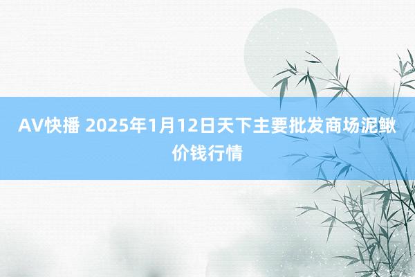 AV快播 2025年1月12日天下主要批发商场泥鳅价钱行情