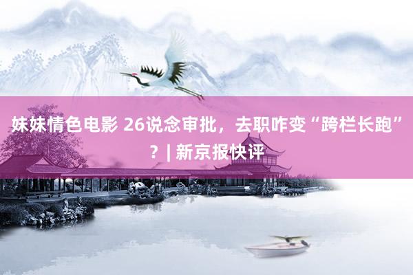 妹妹情色电影 26说念审批，去职咋变“跨栏长跑”？| 新京报快评