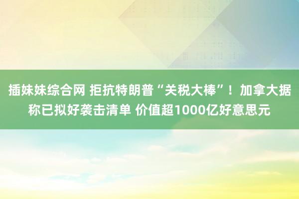 插妹妹综合网 拒抗特朗普“关税大棒”！加拿大据称已拟好袭击清